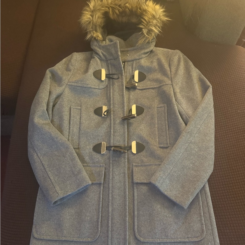 Light gray pea coat, brand new, never worn